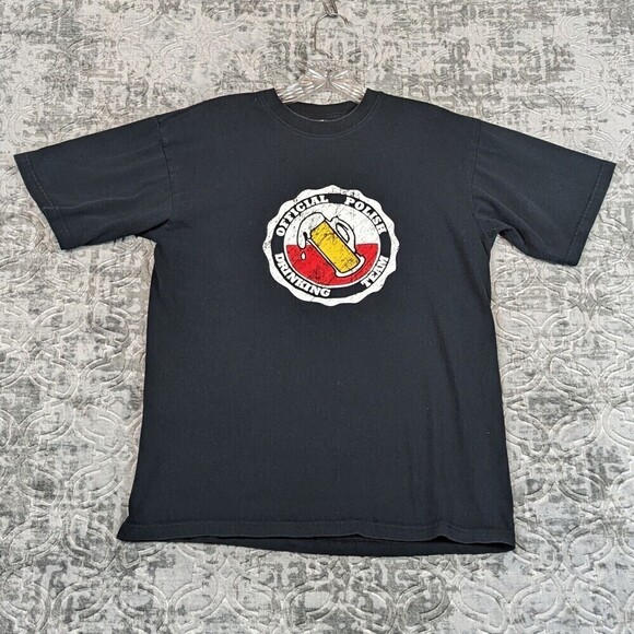 Polish Drinking Shirt Men's Small Black Official Team Beer SG Bar Crawl Pint - Picture 1 of 11